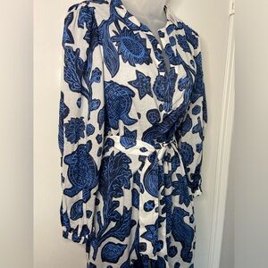 H & M Sea Print Cotton Shirtdress Size XS NWT!